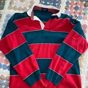 Red and Green Rugby Shirt Medium